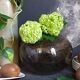 Vintage bubble-blown glass ball vase from riom france