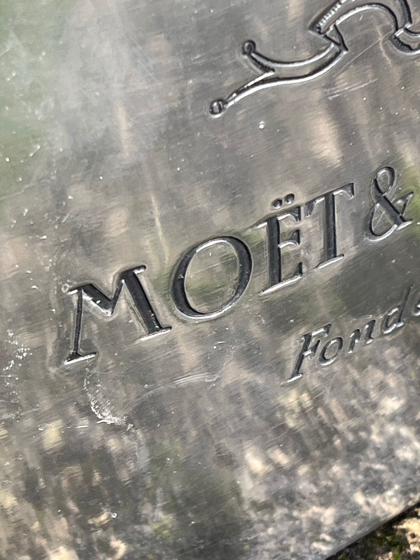 Moet Chandon pewter vasque. Vintage Oval shaped champagne bath