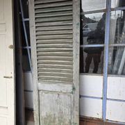 Old fir shuttered door