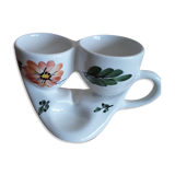 Coquetier double English earthenware