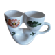 Coquetier double faïence anglaise