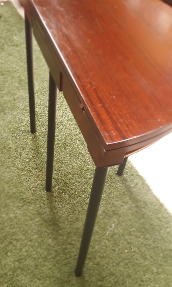 table de jeux pliable en acajou 1970