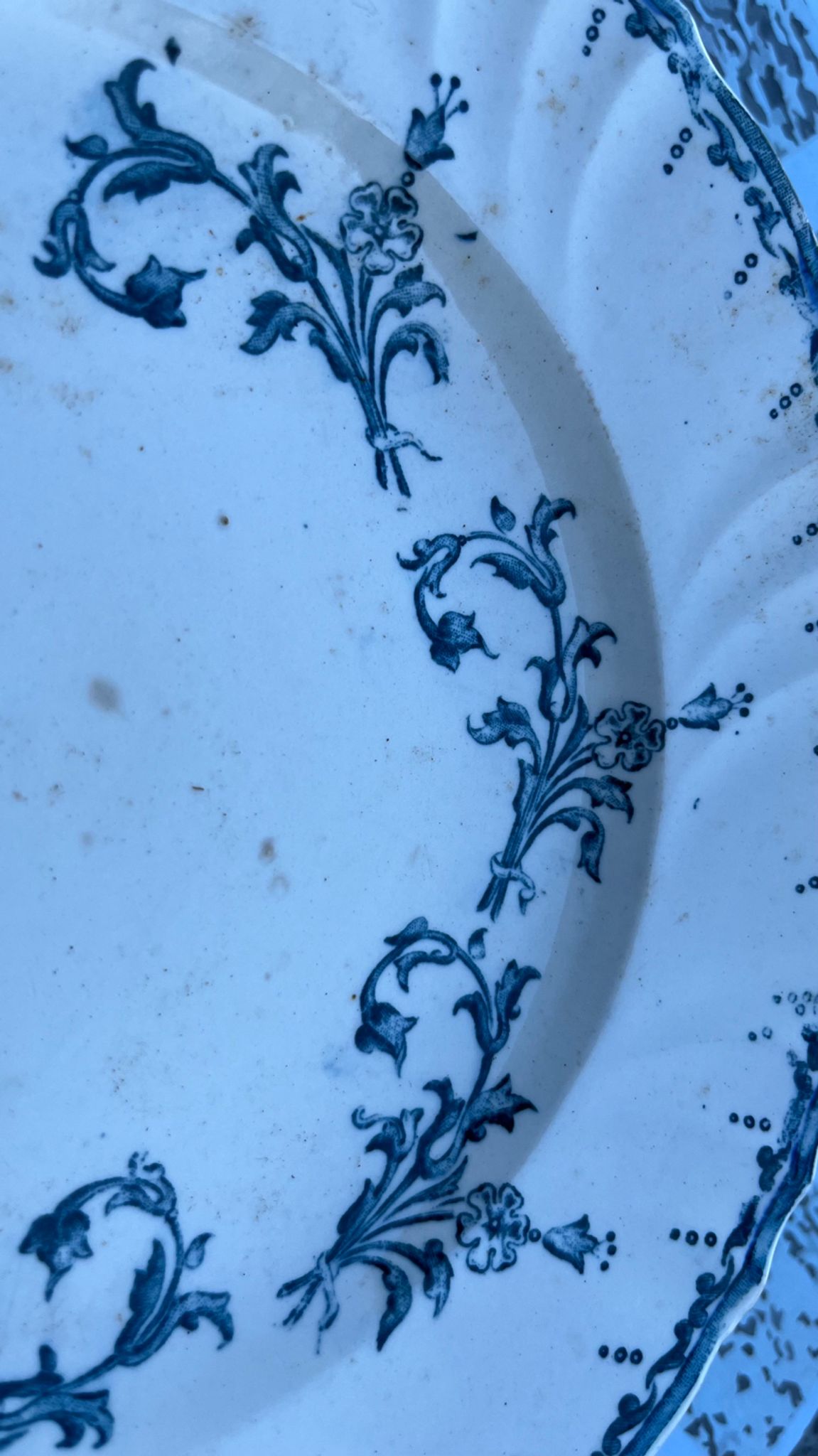 Coupe sur pied douche faïence Longwy vintage