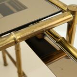 Brass and smoked glass tables