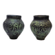 Paire de petits vases décoratifs en terre cuite style grèce antique