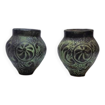 Pair of Small Decorative Vases in Terracotta, Ancient Greek Style