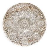 Large dish / fruit bowl in chiseled glass, 1960