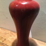 Red ceramic vase