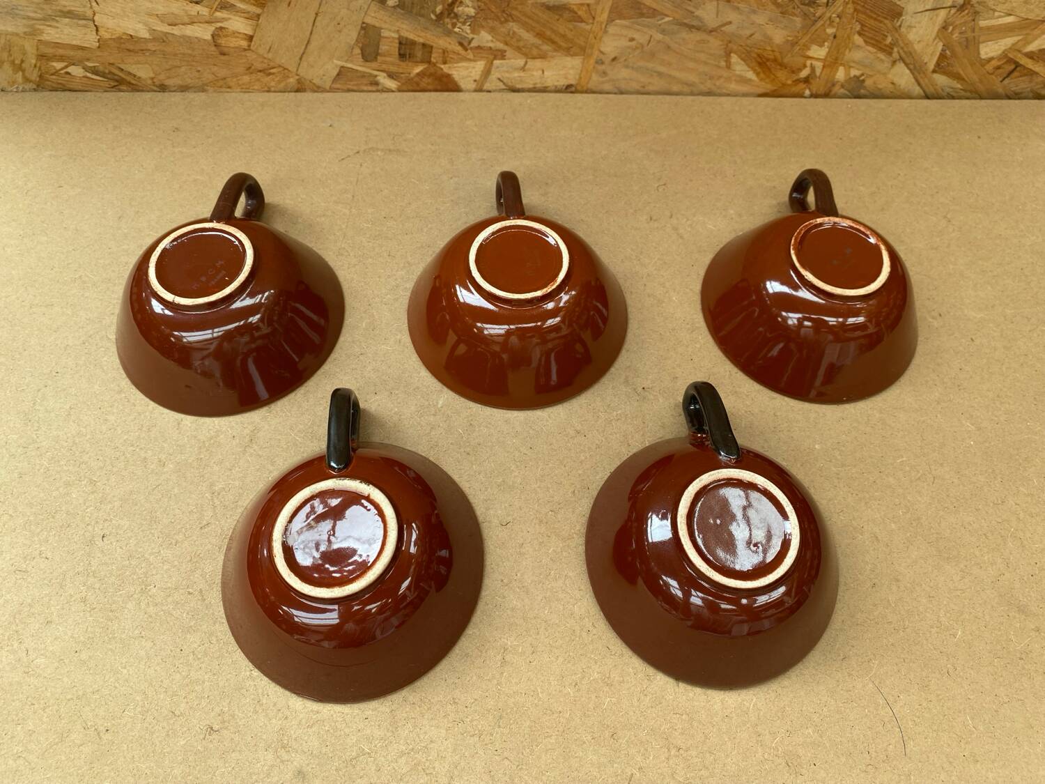 Series 5 mugs hbcm ceramic brown vintage #b283