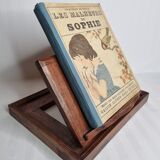 Solid oak reading desk, adjustable