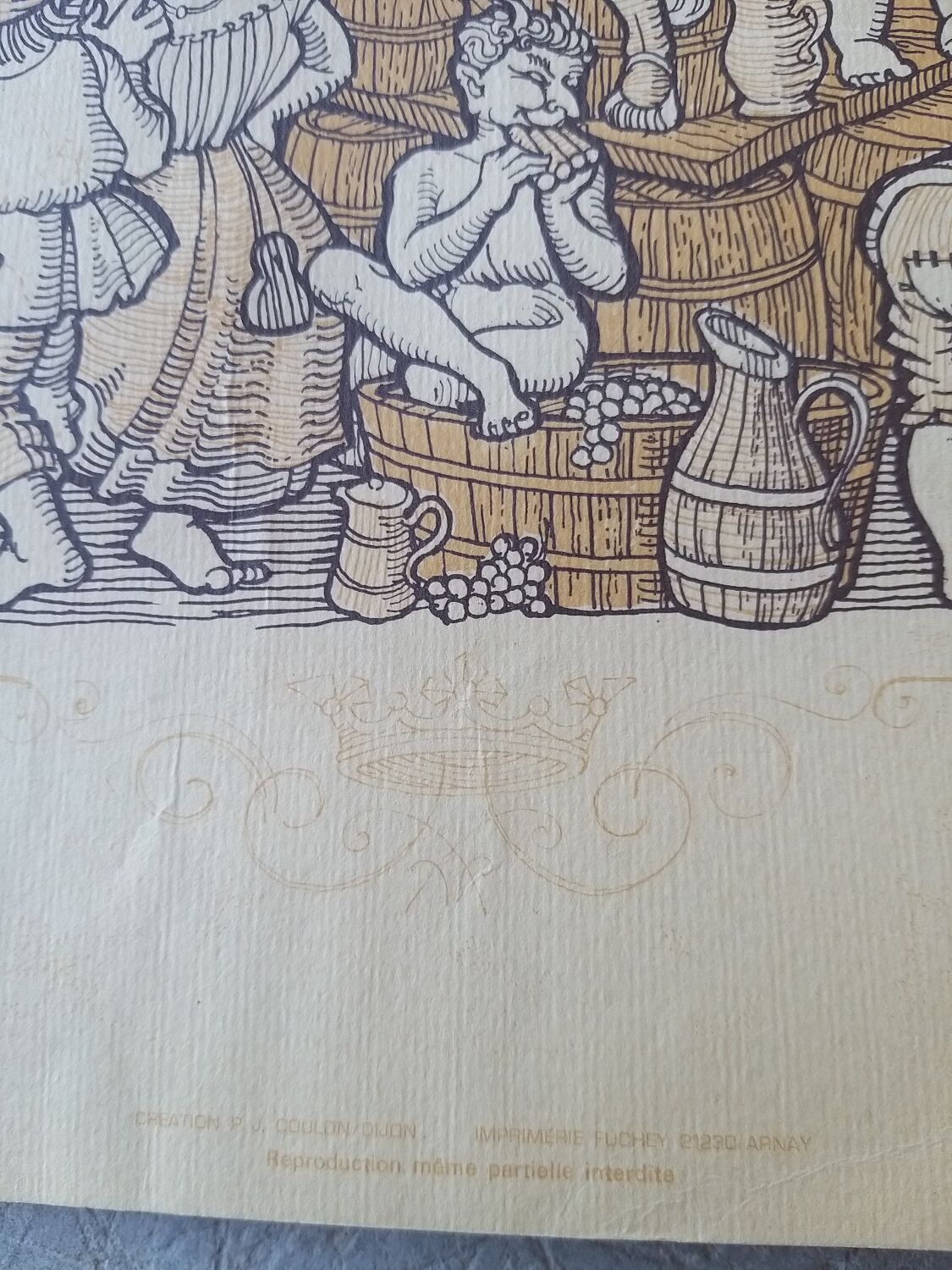 Original old wine map PJ Coulon ca 1975