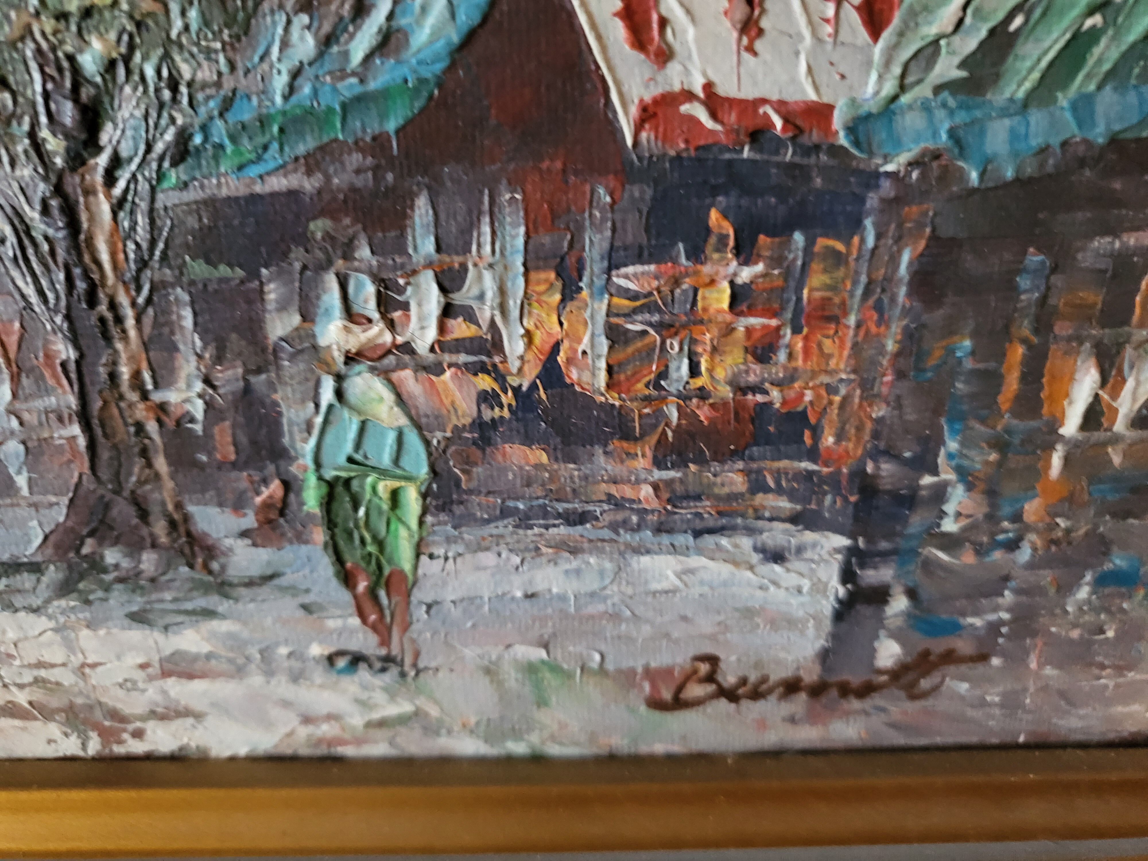 Oil on canvas "Paris" Saint Augustin