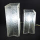 Lucite shopping bag lamps mid-century, set of 2