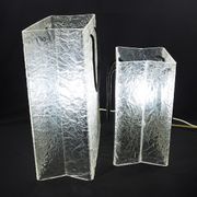 Lucite shopping bag lamps mid-century, set of 2