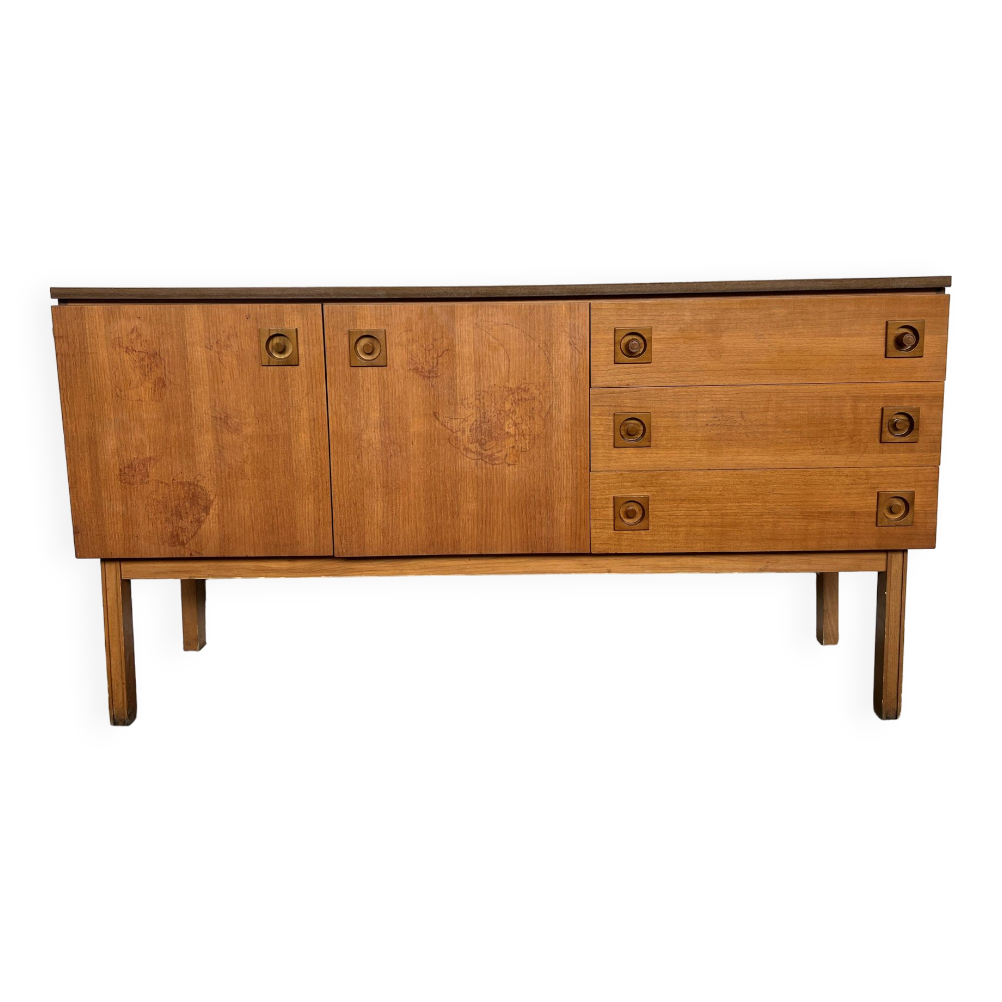 Vintage modernist French teak TV/hifi cabinet