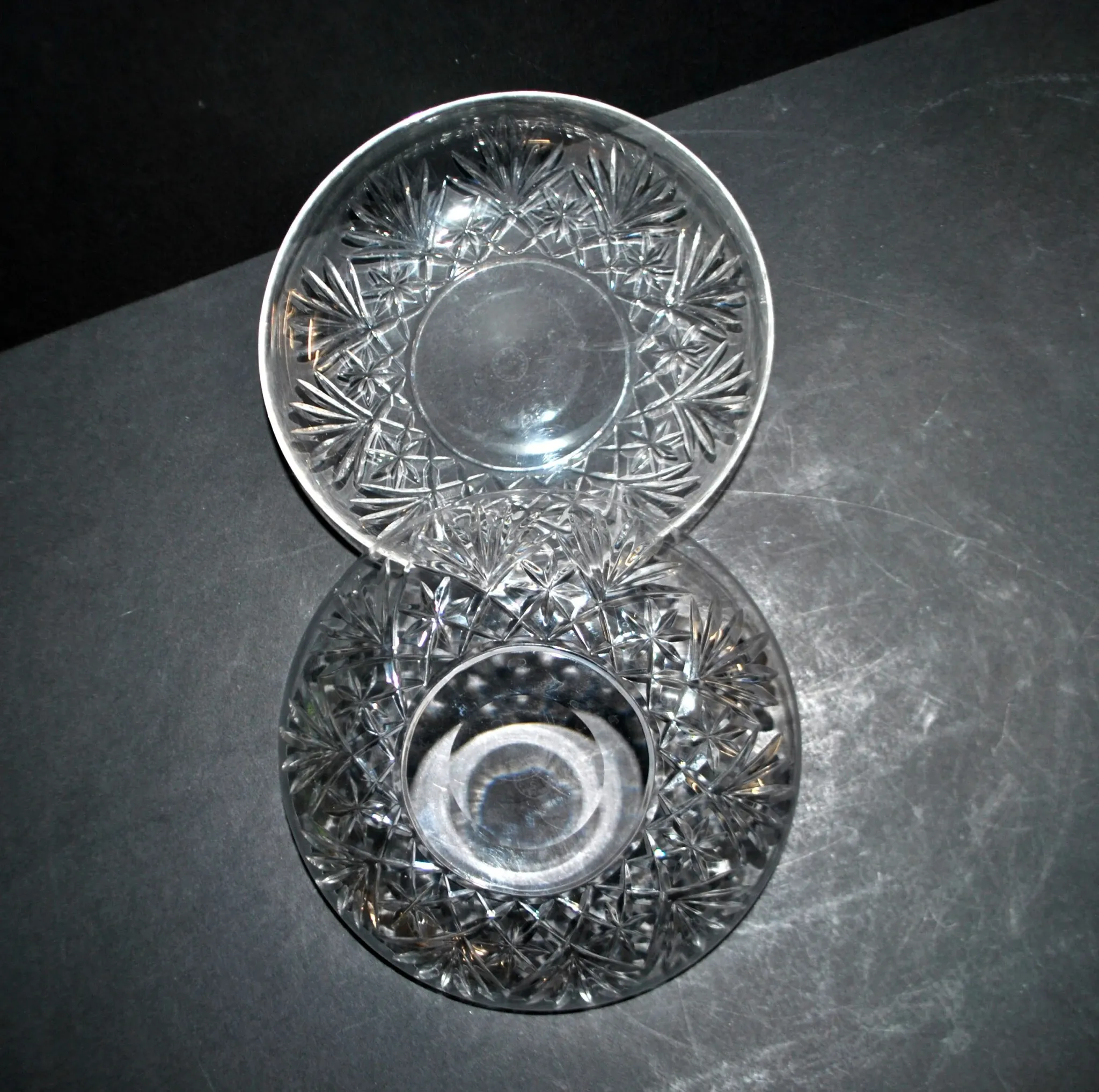 Saint-Louis set of 2 cut crystal bowls 4147 model Massenet signed