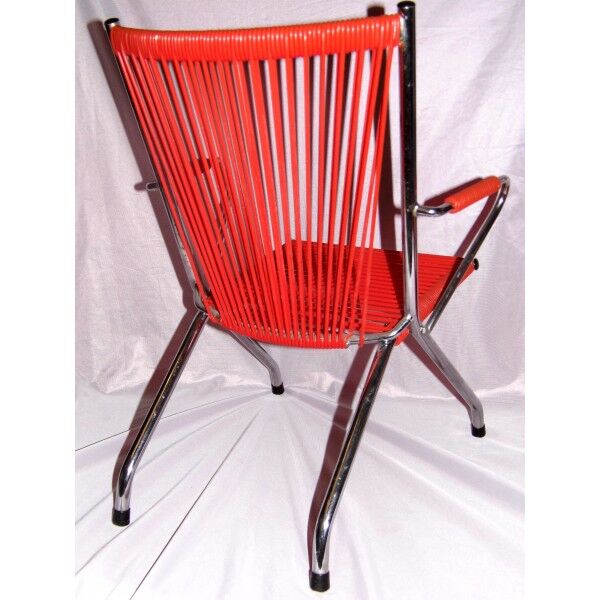 Orange armchair scoubidou 60/70