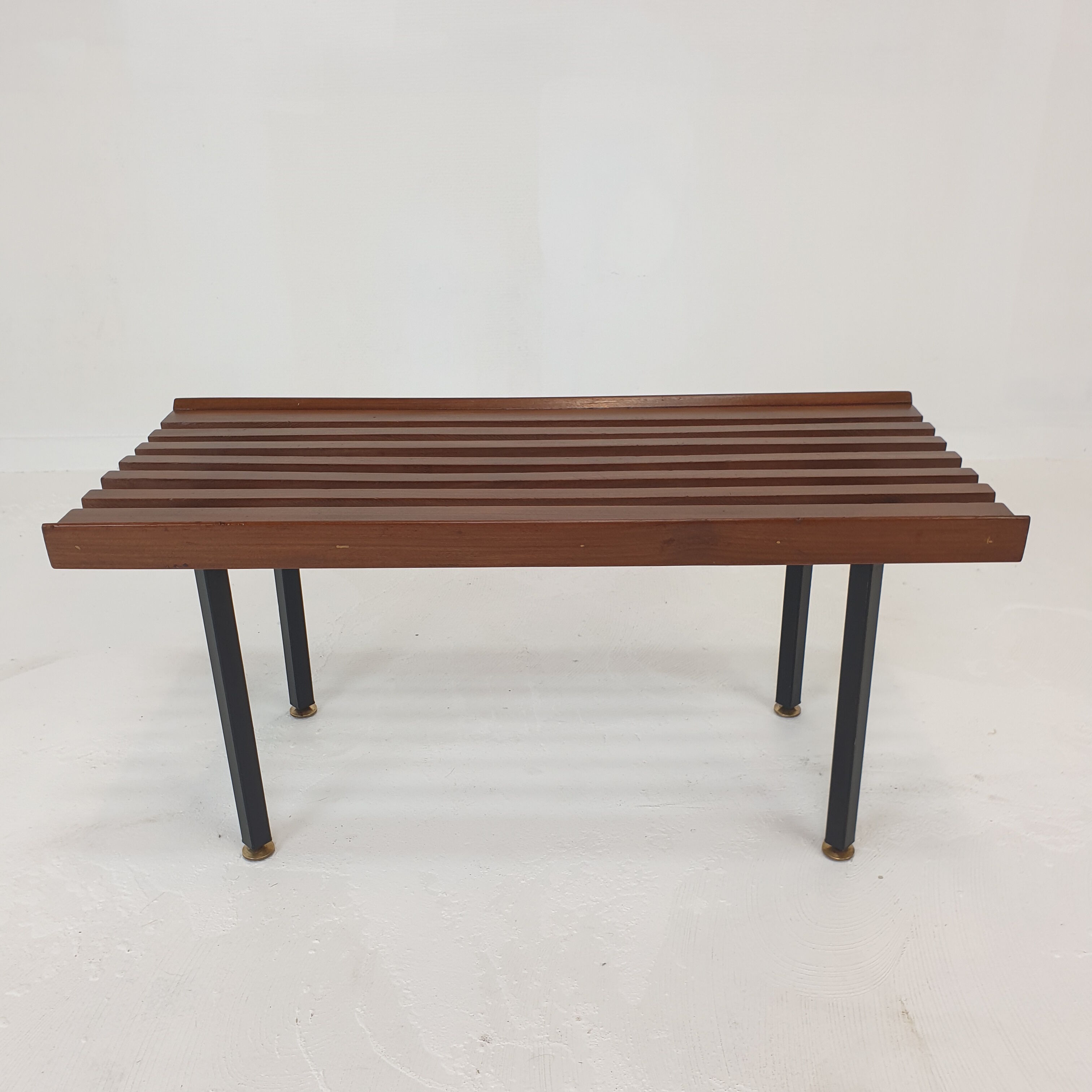 Bench in Teak with Brass Feet, Italy, 1950s