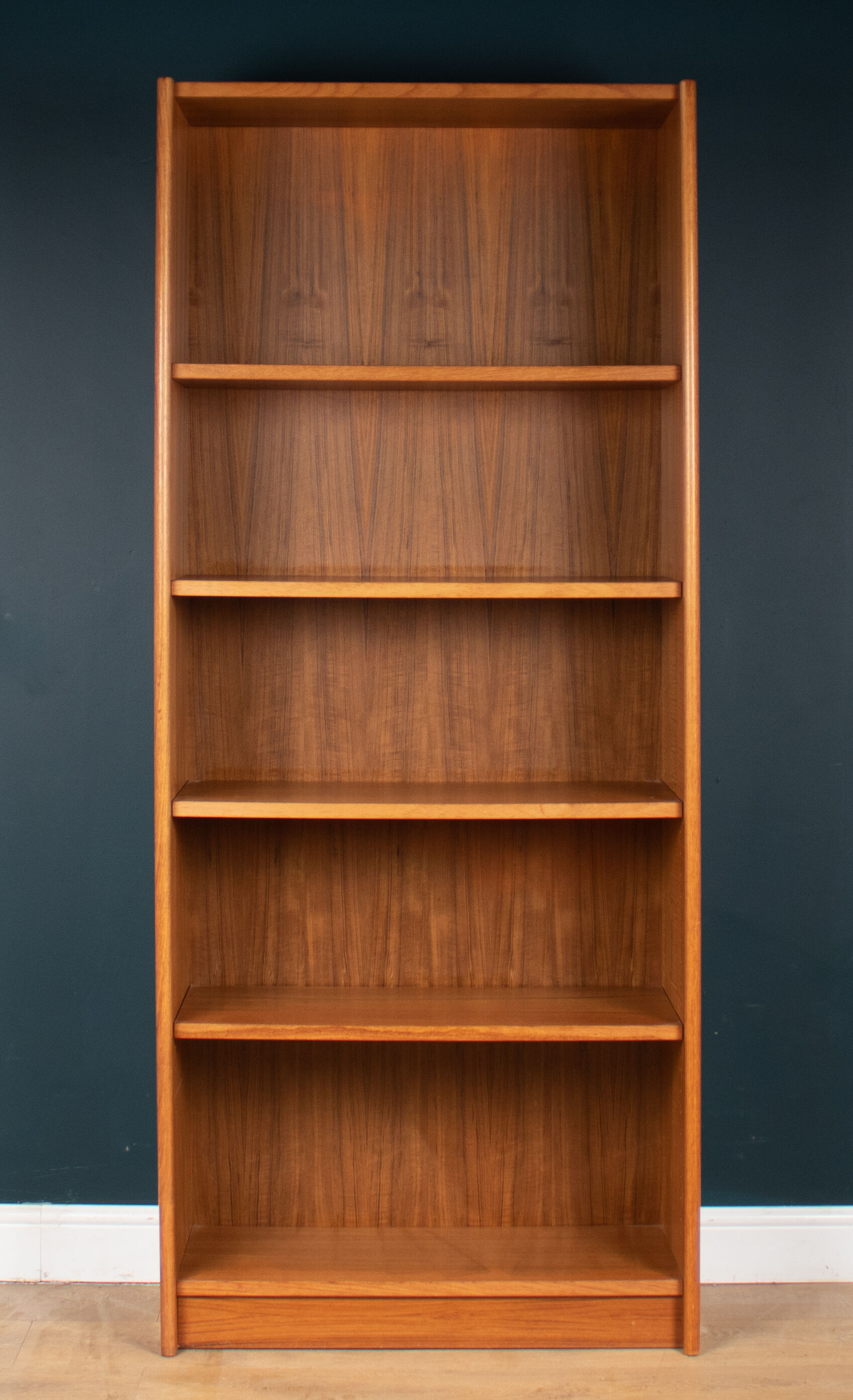 Retro teak mid century 1960s full size bookcase shelving (pair available)