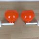 Paire d'appliques globes orange années 70