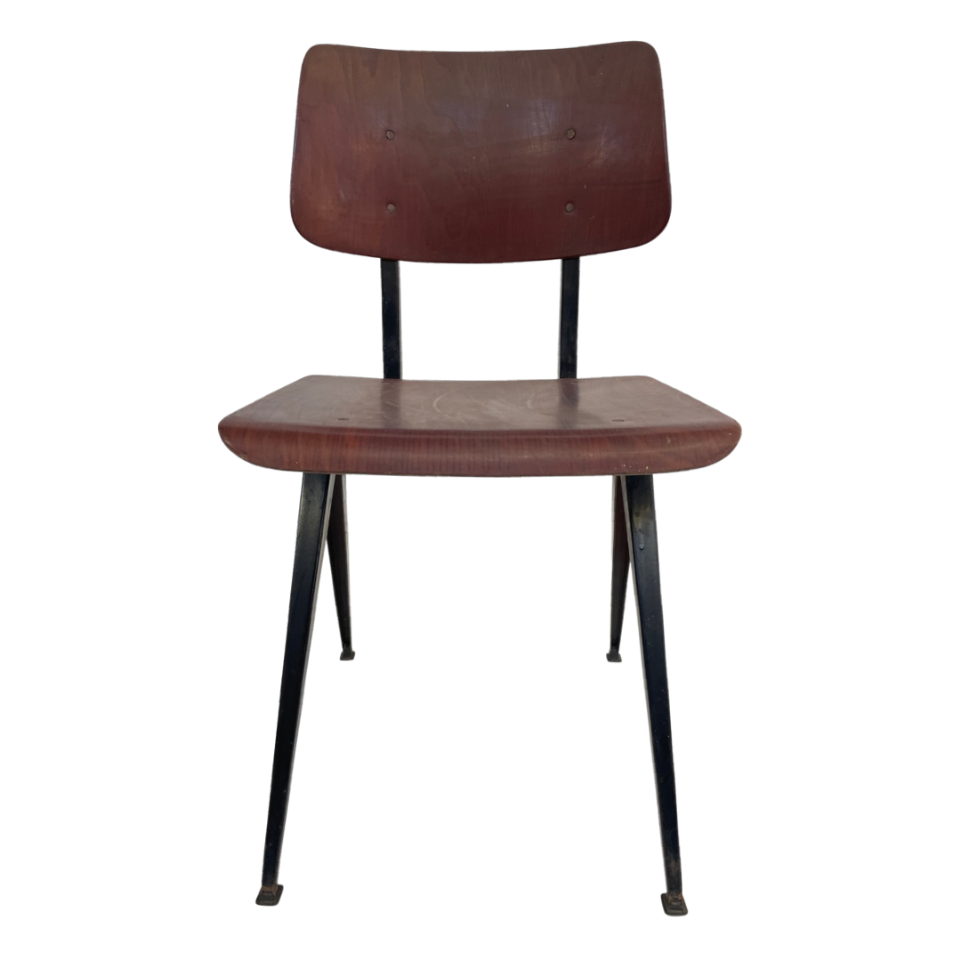 Chaise industrielle Galvanitas S16 Pagholz Pays-Bas 60's