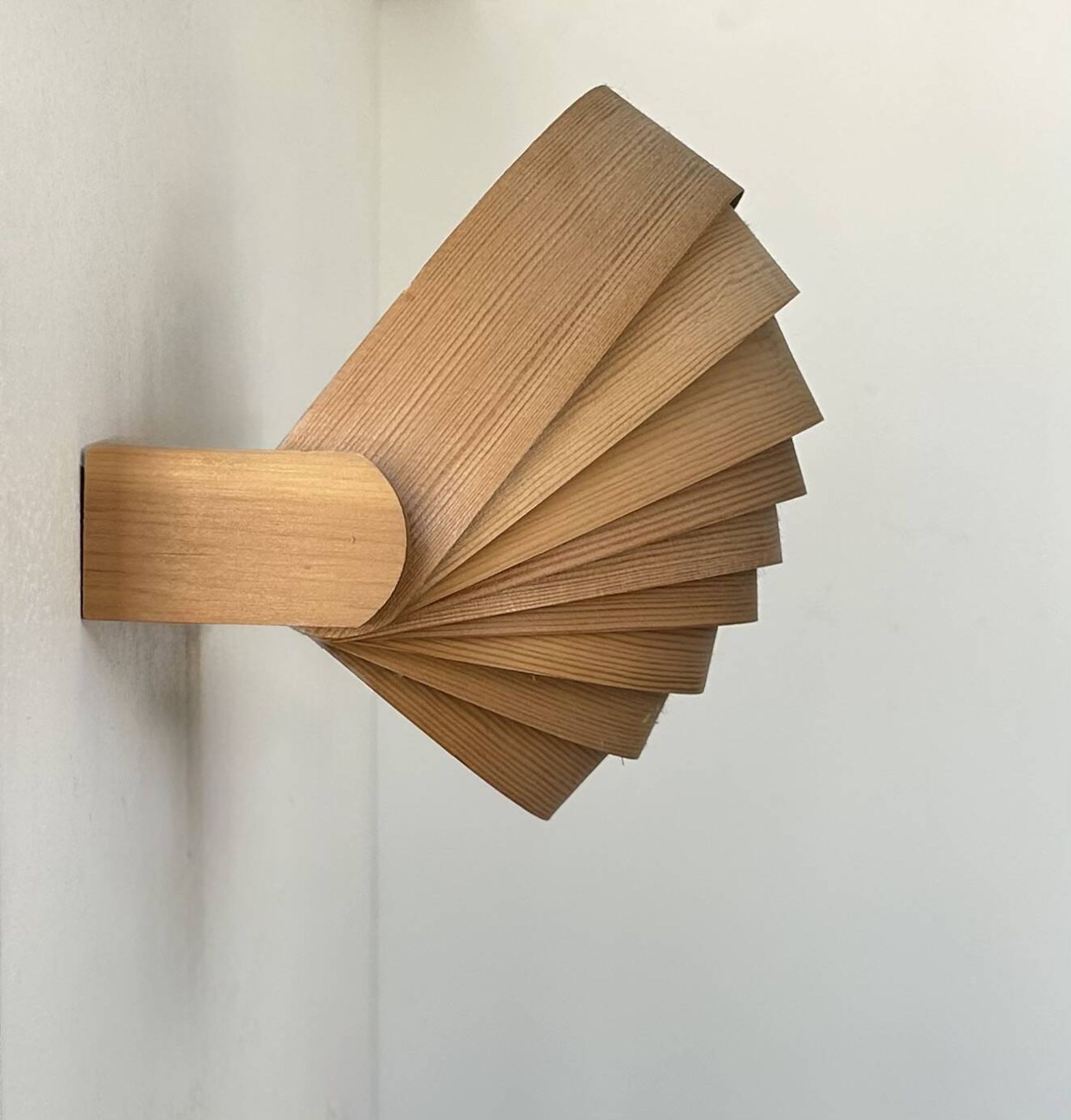 Vintage pine slat wall lamp, Translandia, Netherlands, 1960s