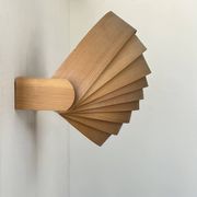 Vintage pine slat wall lamp, Translandia, Netherlands, 1960s