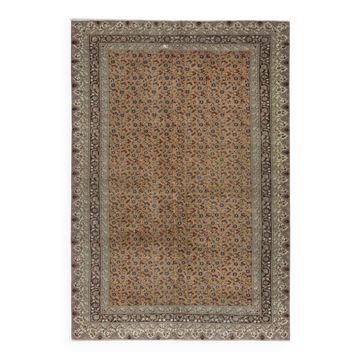 Vintage Handmade Turkish Area Rug with Floral Design