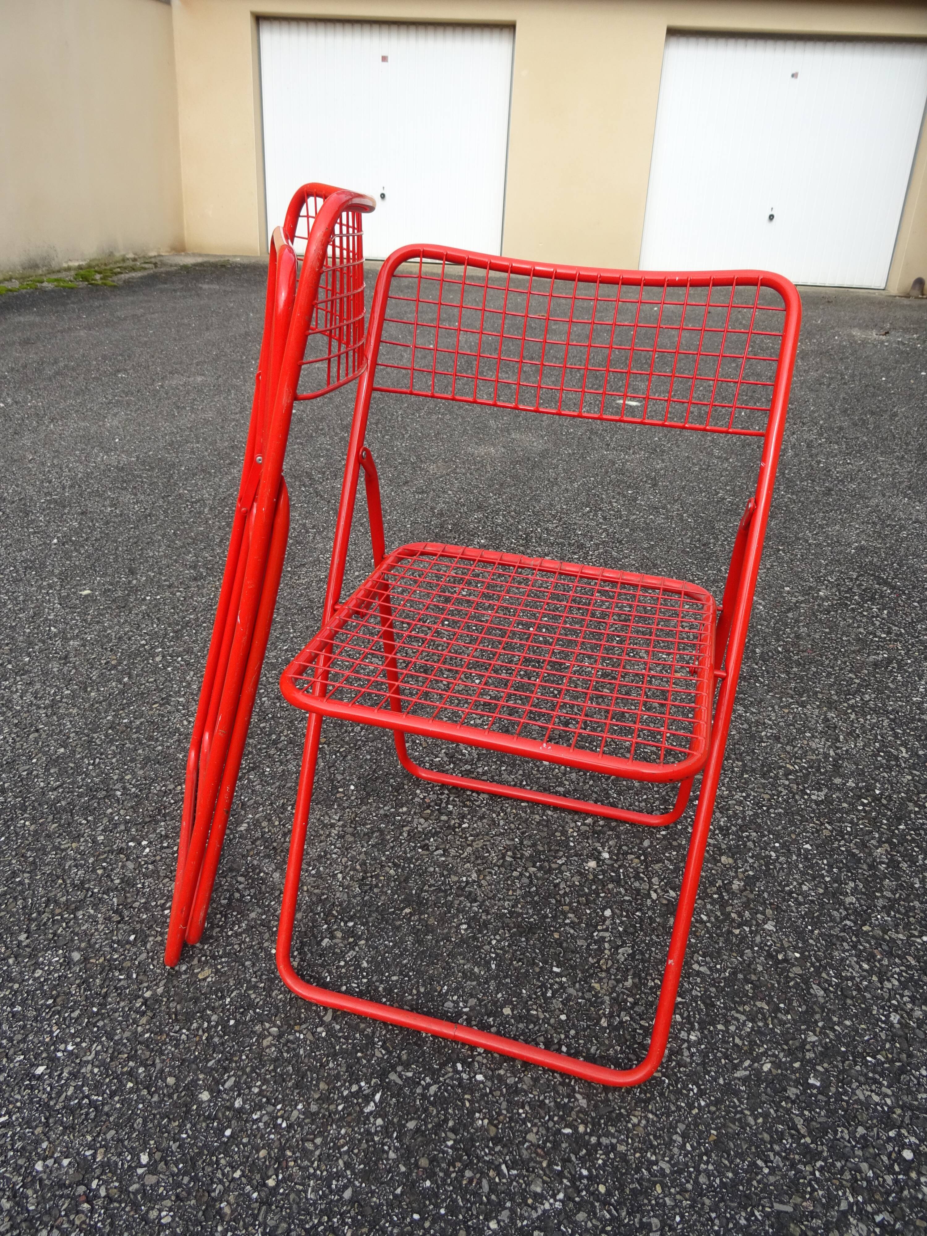 Pair of folding chairs Ted Net N. Gamelgaard 80s Ikéa