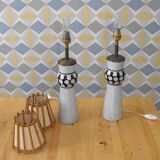 A pair of italian ceramic table lamps 1960