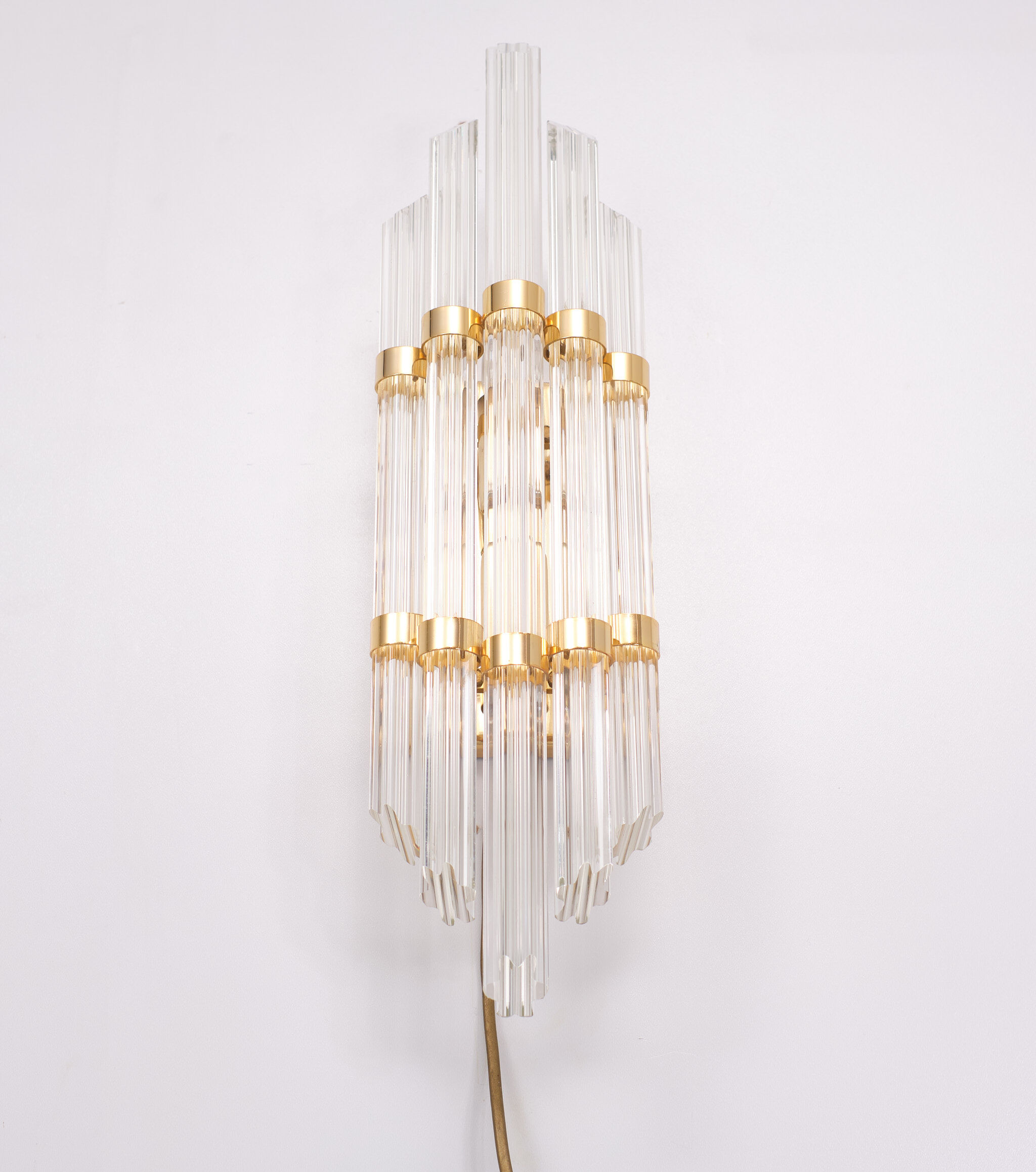 Crystal glass venini wall lamp, 1970s