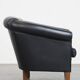 Black Cowhide Leather English-Style Club Chair