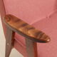 Lounge Chair Retro Style Indian Pink Wool Upholstery Refurbished