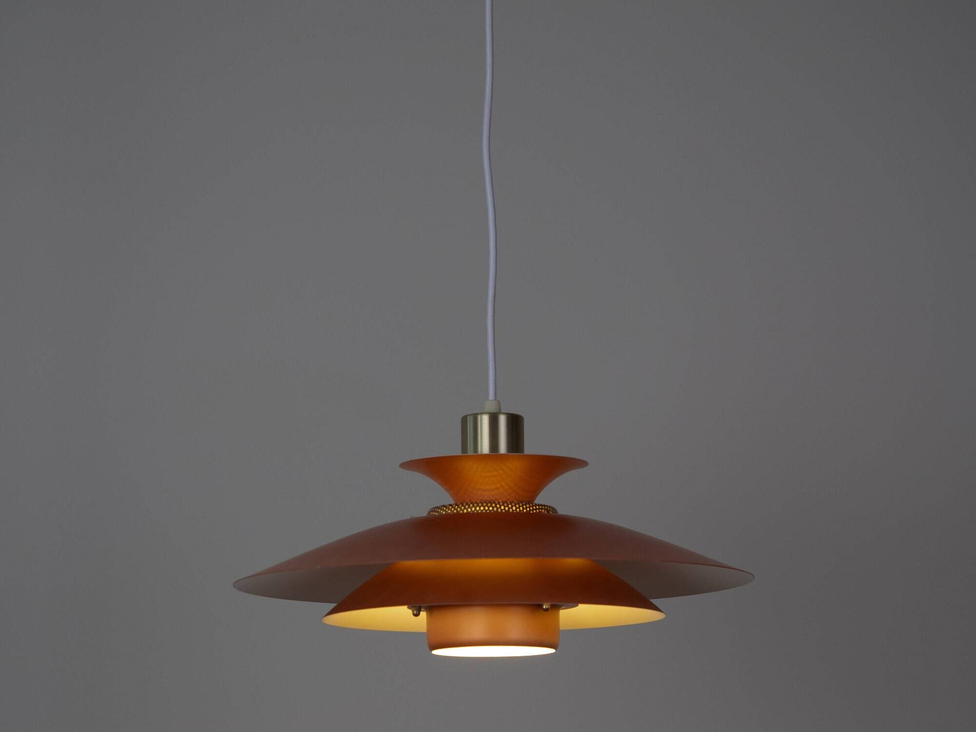 Danish vintage suspension lamp by Kurt Wiborg, Jeka, 1980s.