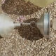 Oblong pendant lamp in decorated glass, vintage