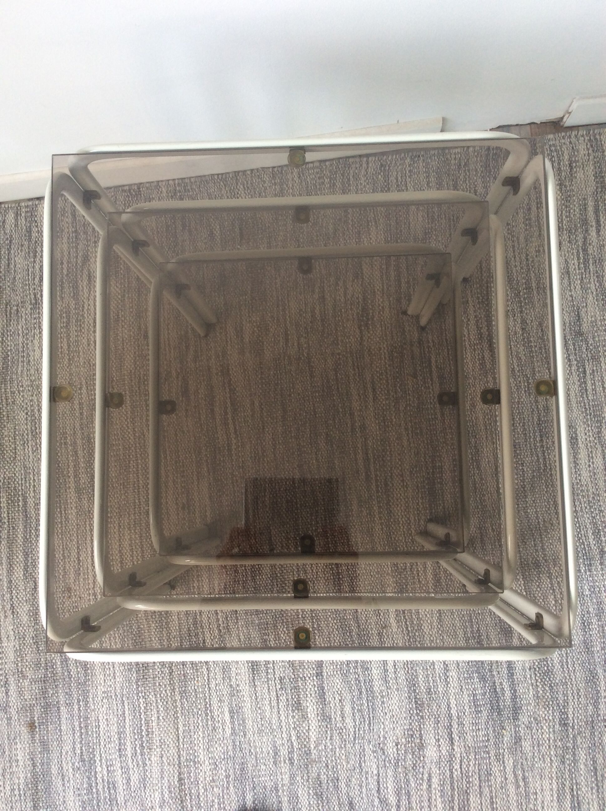Series of 3 vintage pull-out tables from the 70s