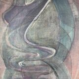 Painting / oil on canvas abstract face signed and dated 1981