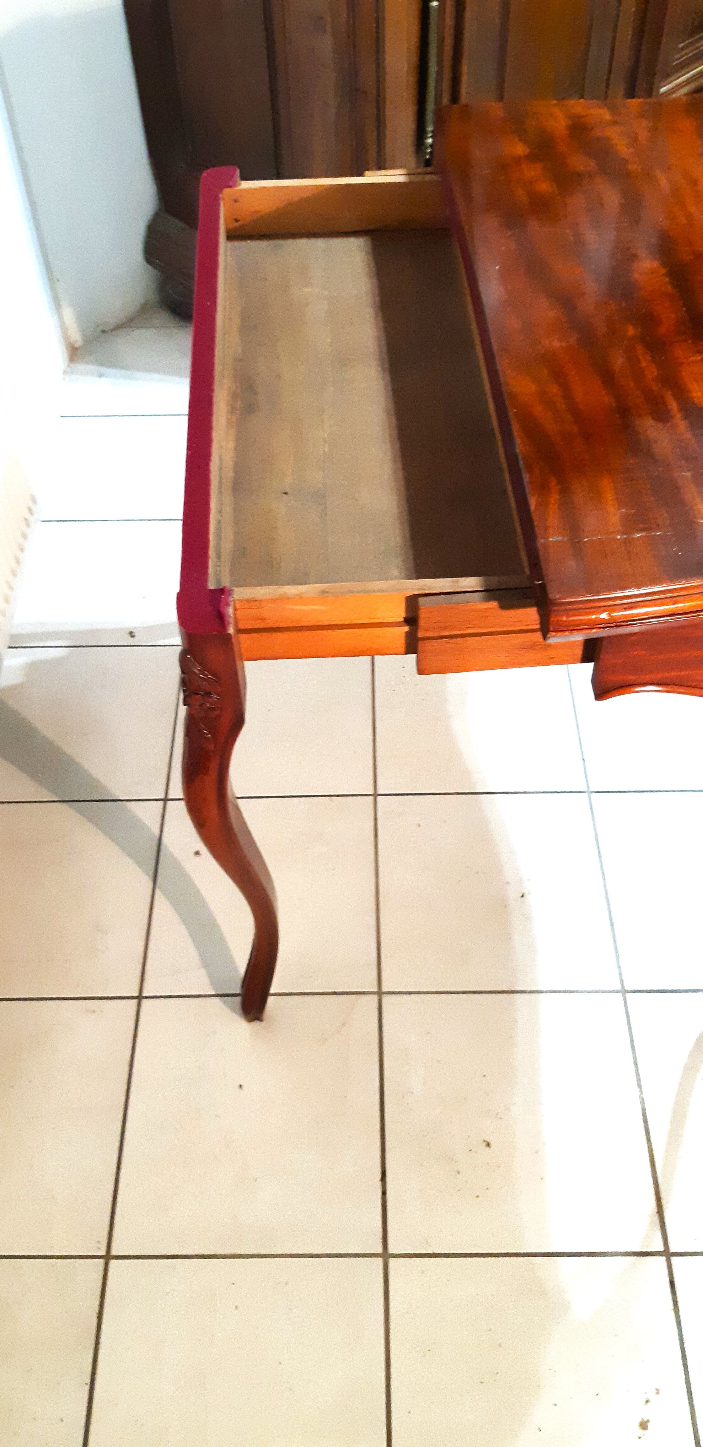 Console, table of games style Louis XV late nineteenth in mahogany