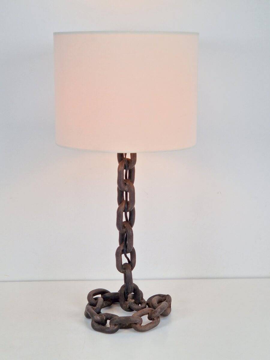Brutalist Chain Table Lamp attributed to Franz West, 1980s