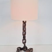 Lampe de table en chaîne brutaliste attribuée à Franz West, années 1980