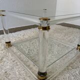 Table basse plexi laiton années 70