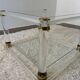 70s brass plexi coffee table
