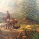 Large Antique Castle Landscape Painting, Oil On Canvas Signed Kraft 1850