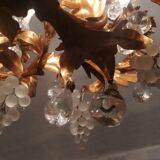 Murano fruit chandelier in crystal and gold metal