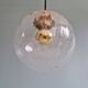 Vintage transparent cracked glass pendant, 1970s.