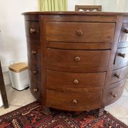Art Deco work cabinet with 12 drawers in solid wood