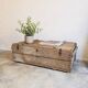 Antique patinated wooden chest – coffee table