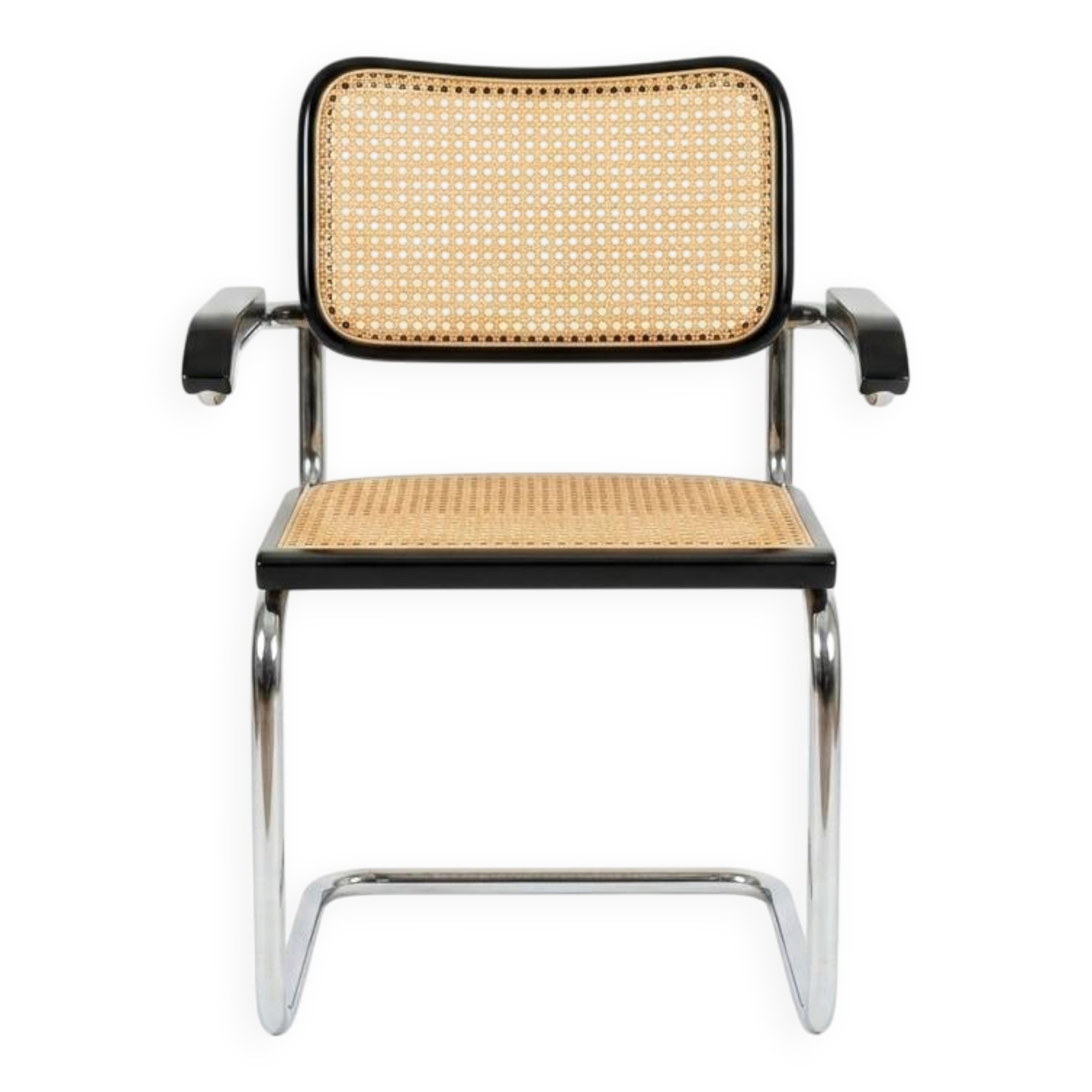 Cesca B64 black armchair Bauhaus Marcel Breuer, Italy