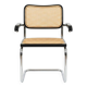 Cesca B64 black armchair Bauhaus Marcel Breuer, Italy