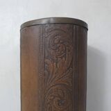 old carved wooden umbrella stand